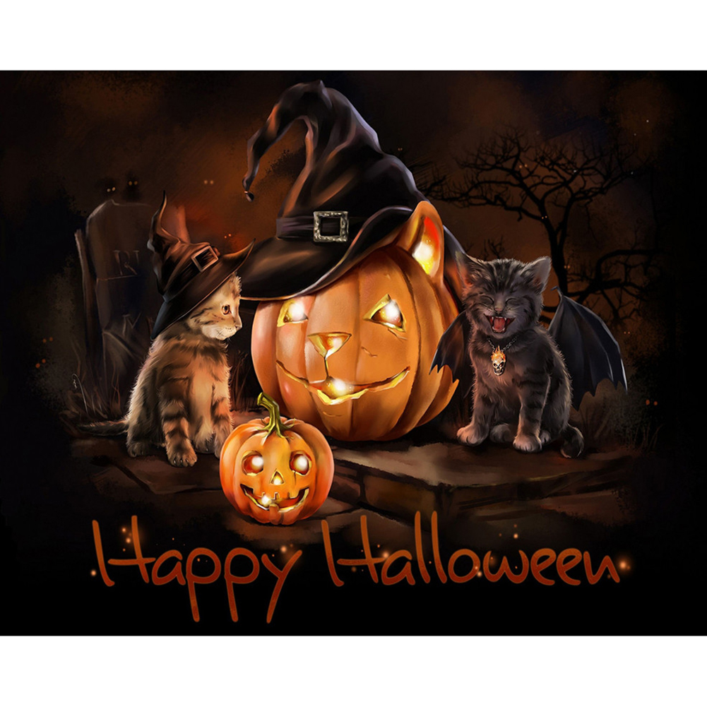 

Pumpkin and Kitten - Square Drill Diamond Painting - 50*40CM, 501 Original