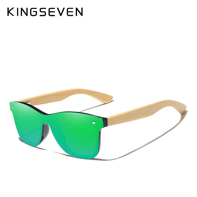 KINGSEVEN Brand Bamboo Temples Polarized Sunglasses Men Classic Square Goggle Retro Female Sun Glasses Custom logo