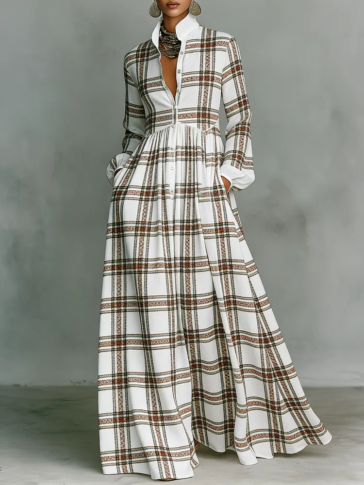Women's Vintage print Elegant Romantic Vacation Maxi Dress