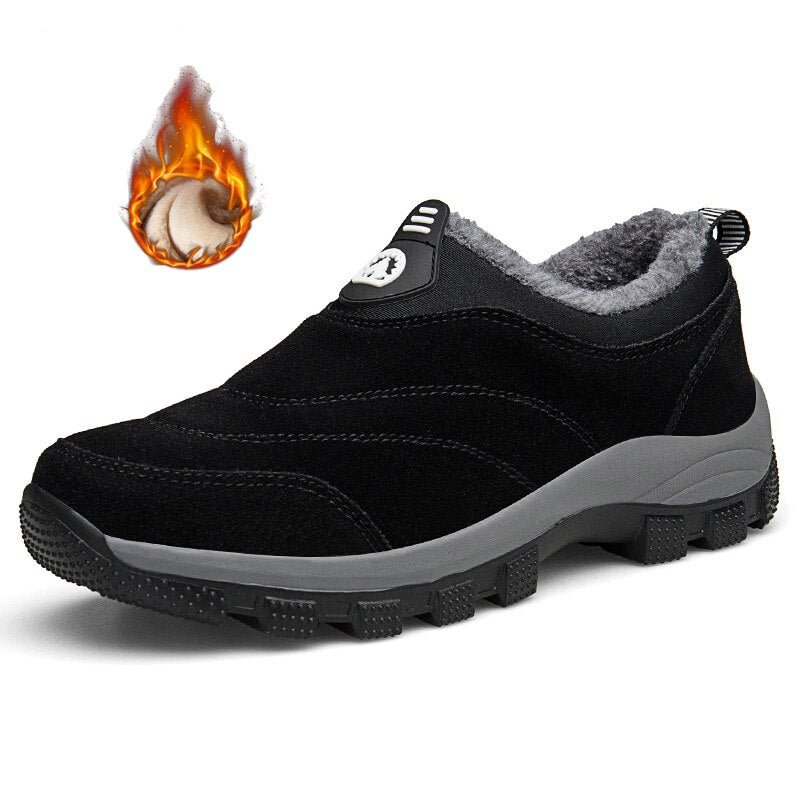 Outdoor Men Winter Shoes Quality Moutain Sneakers Slip-on Male Rubber Bottom Sneaker Winter Warm Anti-skid Footwear Size 37-46
