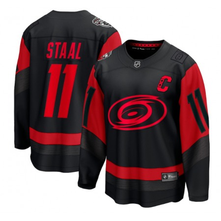 Men's Carolina Hurricanes Custom Black Red Stadium Series  Stitched Jersey