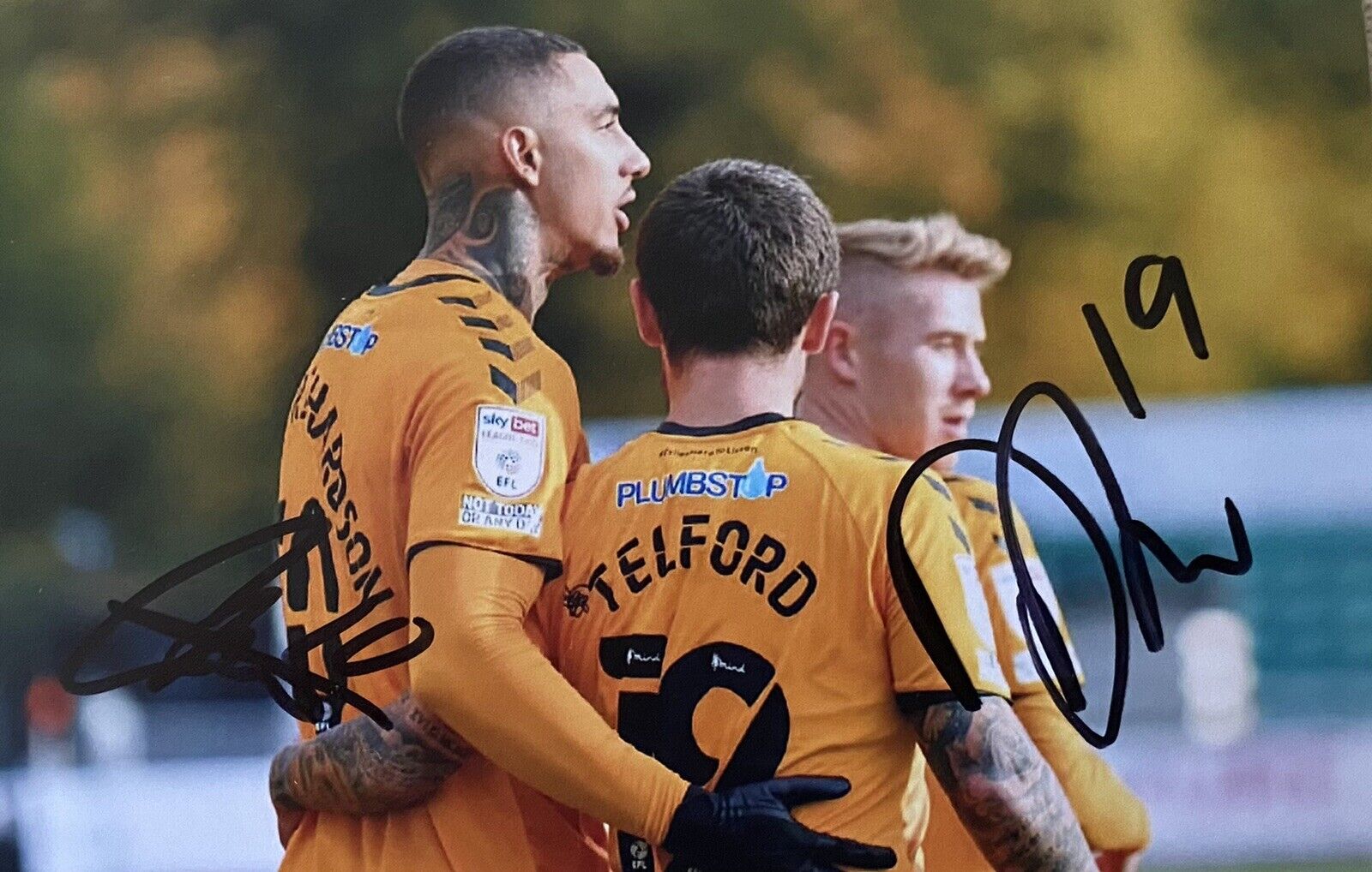 Courtney Baker-Richardson & Dom Telford Hand Signed Newport County 6X4 Photo Poster painting