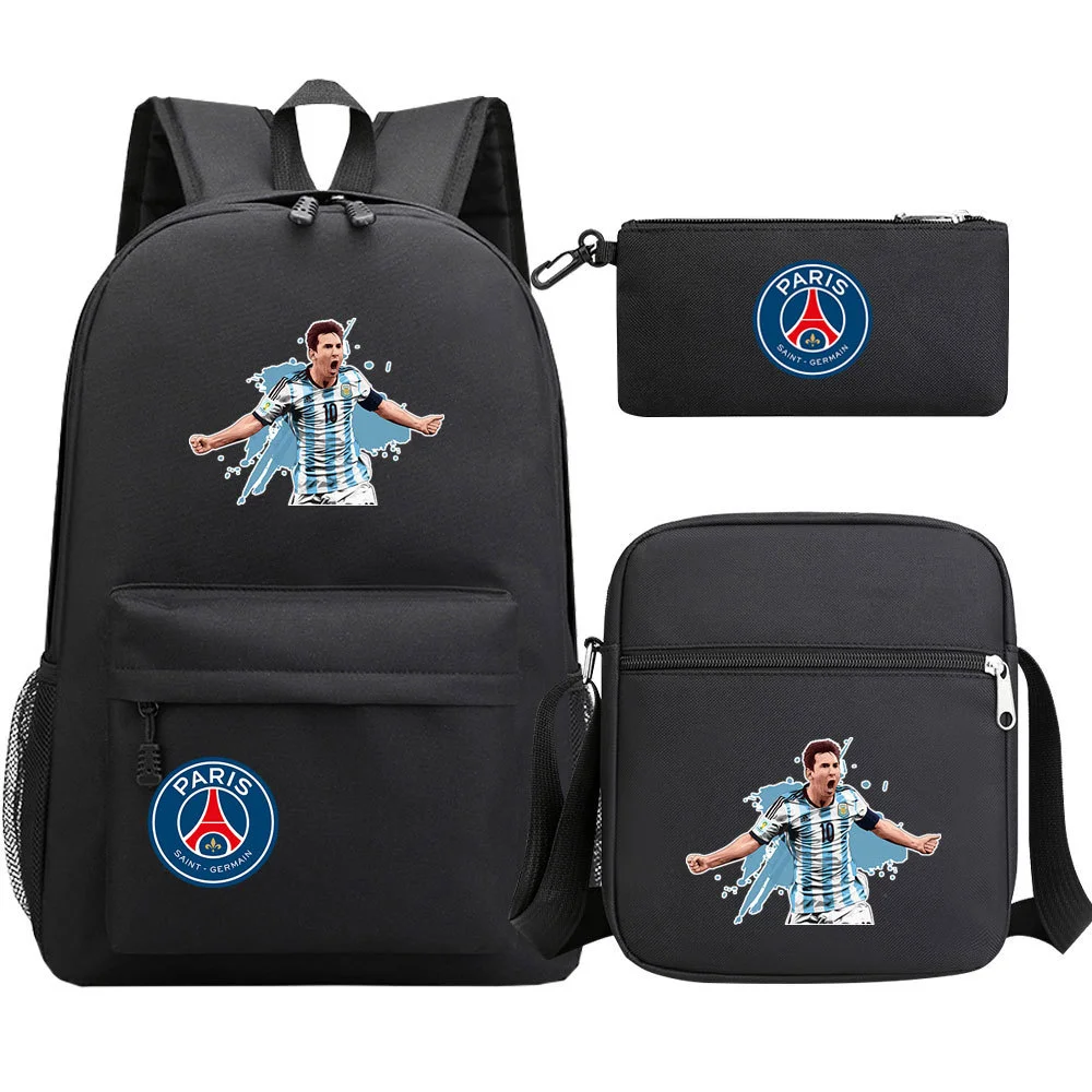 Buzzdaisy Get your little soccer star ready with Lionel Messi-themed 3-piece schoolbag set