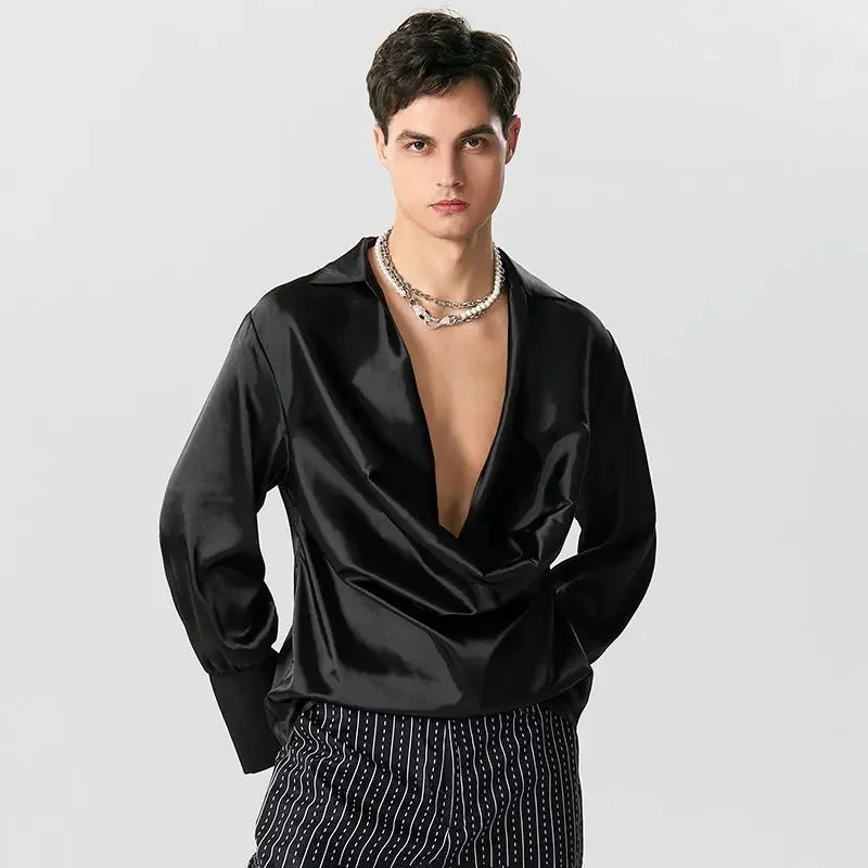Brownm Cowl Neck Shirt
