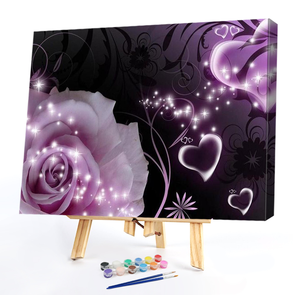 

50*40CM - Paint By Numbers - Rose Flower Love, 501 Original