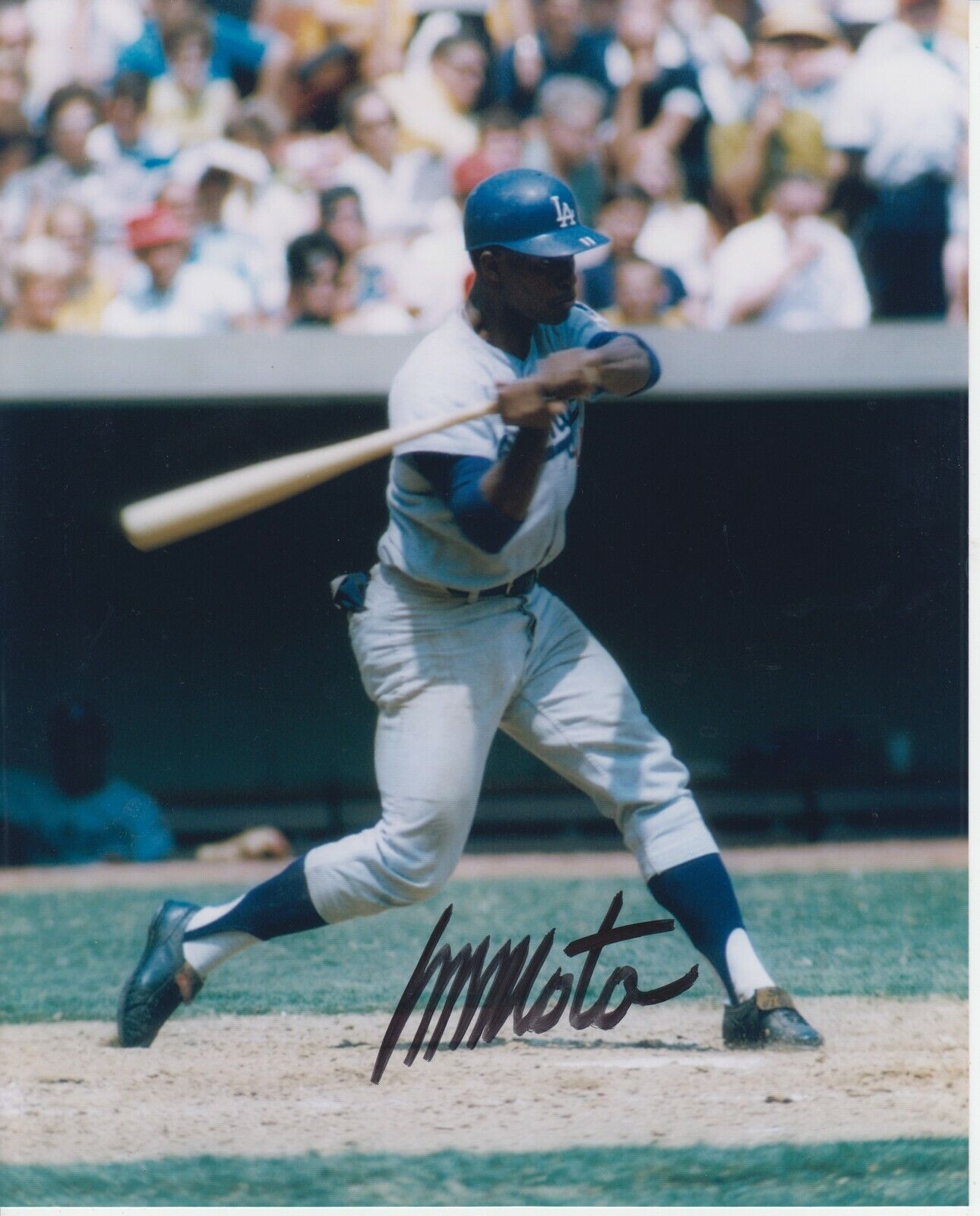 Manny Mota #1 8x10 Signed Photo Poster painting w/ COA Los Angeles Dodgers -