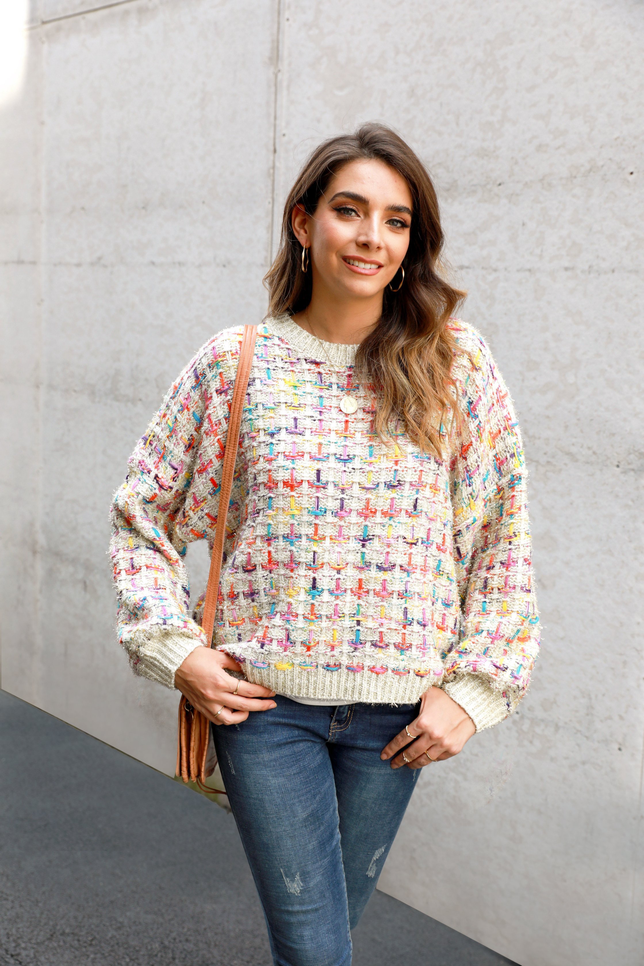 Multicolor Sweet Long Sleeve Shirts & Tops