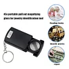 45x Glass Magnifier Portable Pulling Type Magnifying Loop with LED Light