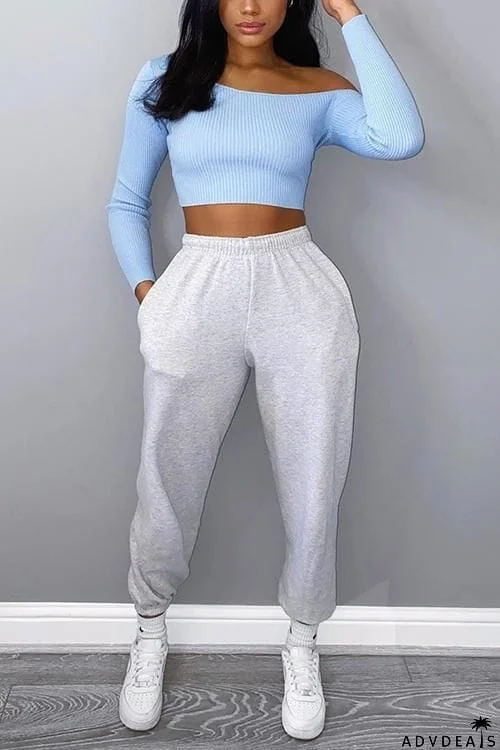 Solid Elastic Joggers