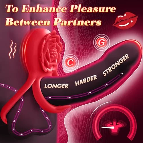 Florion &ndash; Rose Vibrating Delay Cock Ring | Dual Stimulation & Time-controlled Pleasure For Couples
