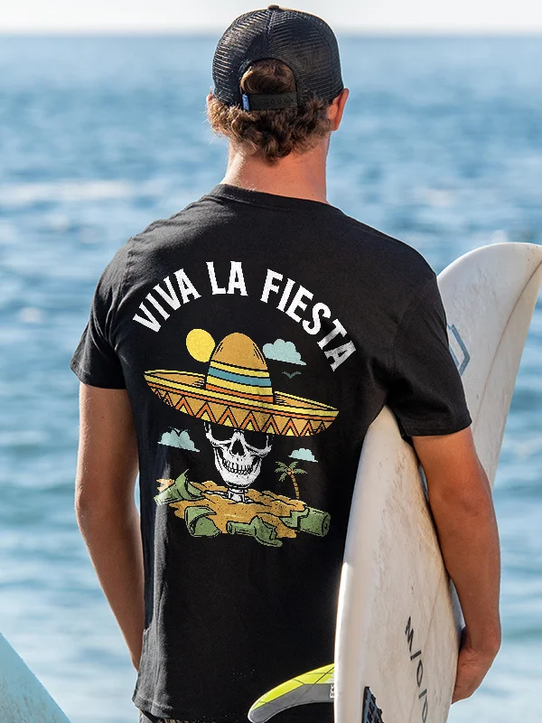 Viva La Fiesta Skull Printed Men's T-shirt
