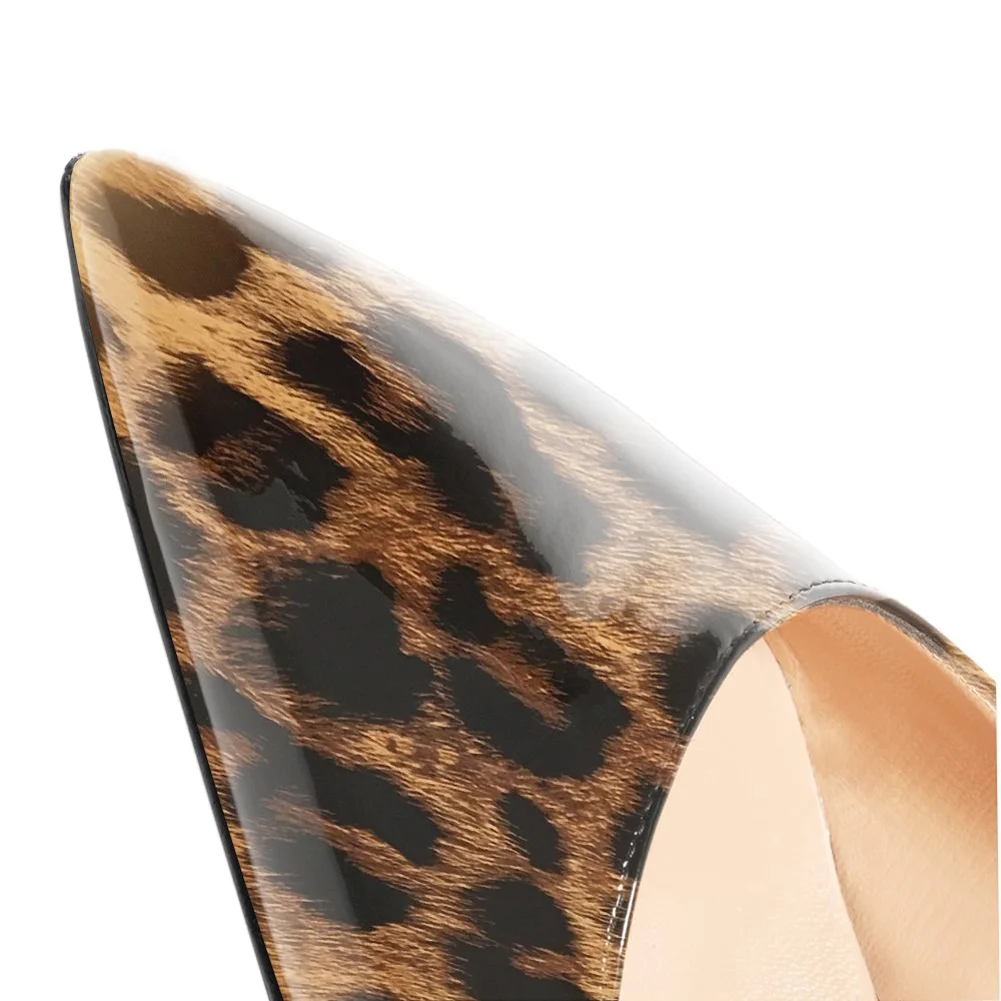 White Leopard Women's Red Bottom High Heels for Party Wedding Pumps Gradient Color-MERUMOTE
