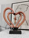 Resin Entwined Heart & Cross Christian Wedding Sculpture Symbolizing Husband Wife & God Two Hearts & Cross Keepsake for Weddings Anniversaries & Religious Gifts