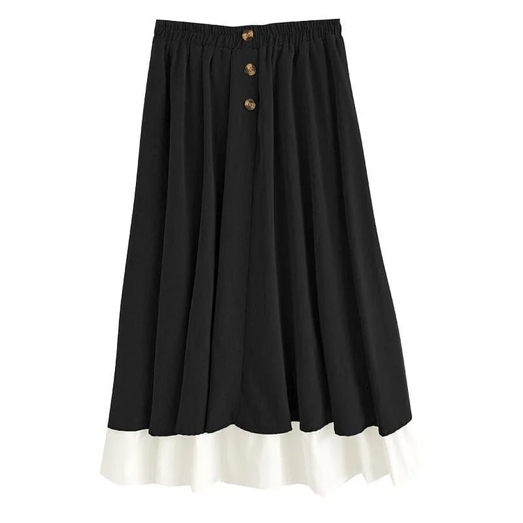Cottage Dark Academia Beige Blouse Double Skirt Set SP15987