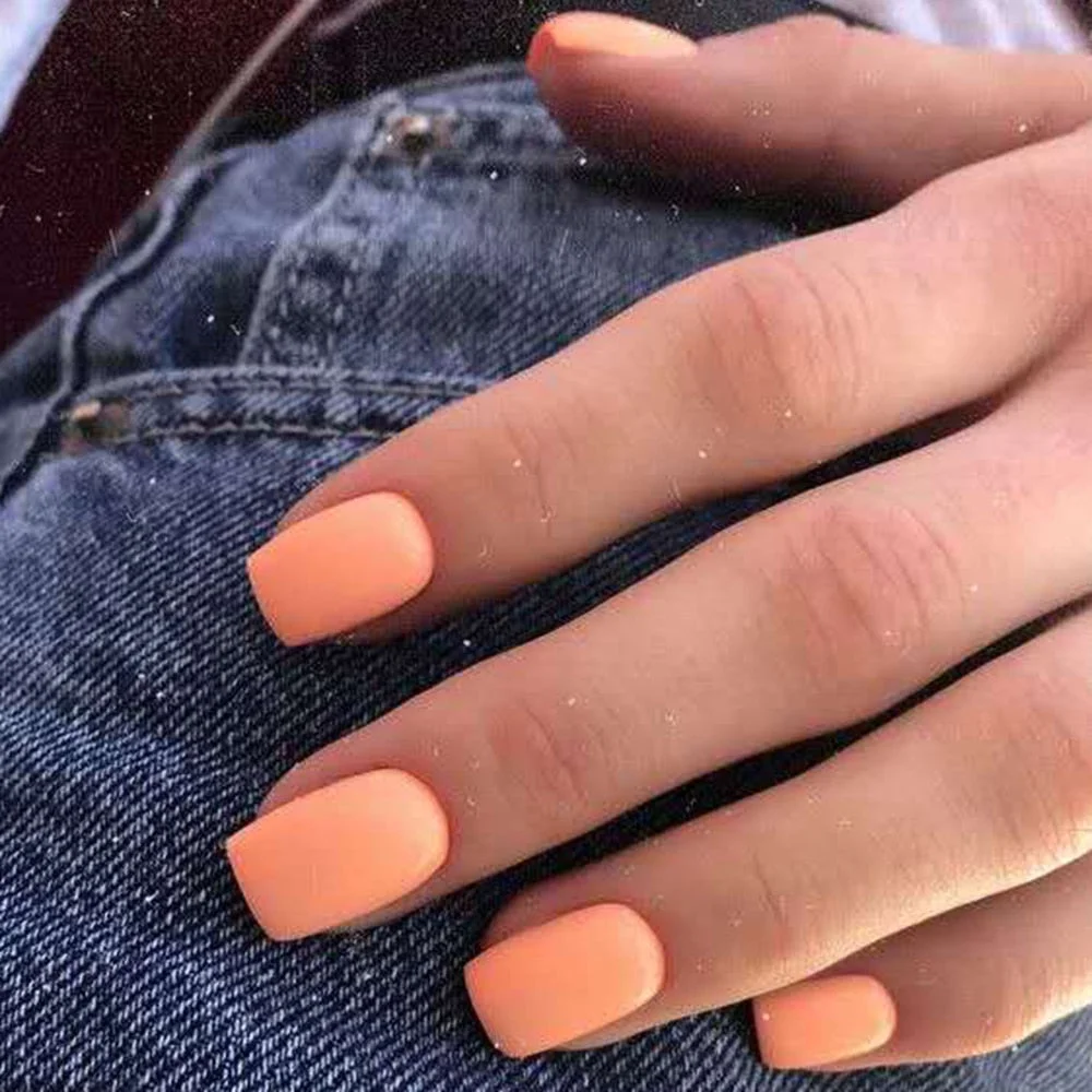 24Pcs Matte Black Short Fake Nails Artificial Press On False Nails For Design Full Cover Fingernails Manicure Tool-Nail Inspo