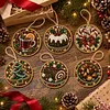6pcs DIY Pearl Diamond Painting Christmas Tree Hanging Ornaments
