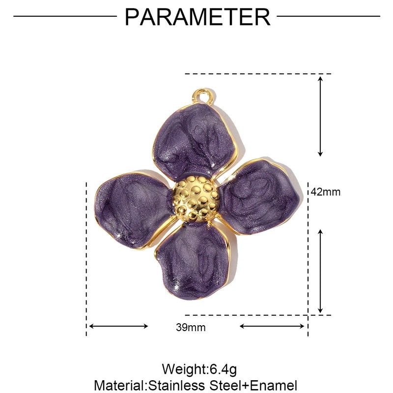 3 PCS/Package 32*37mm 304 Stainless Steel Flower Pendant Jewelry Accessories