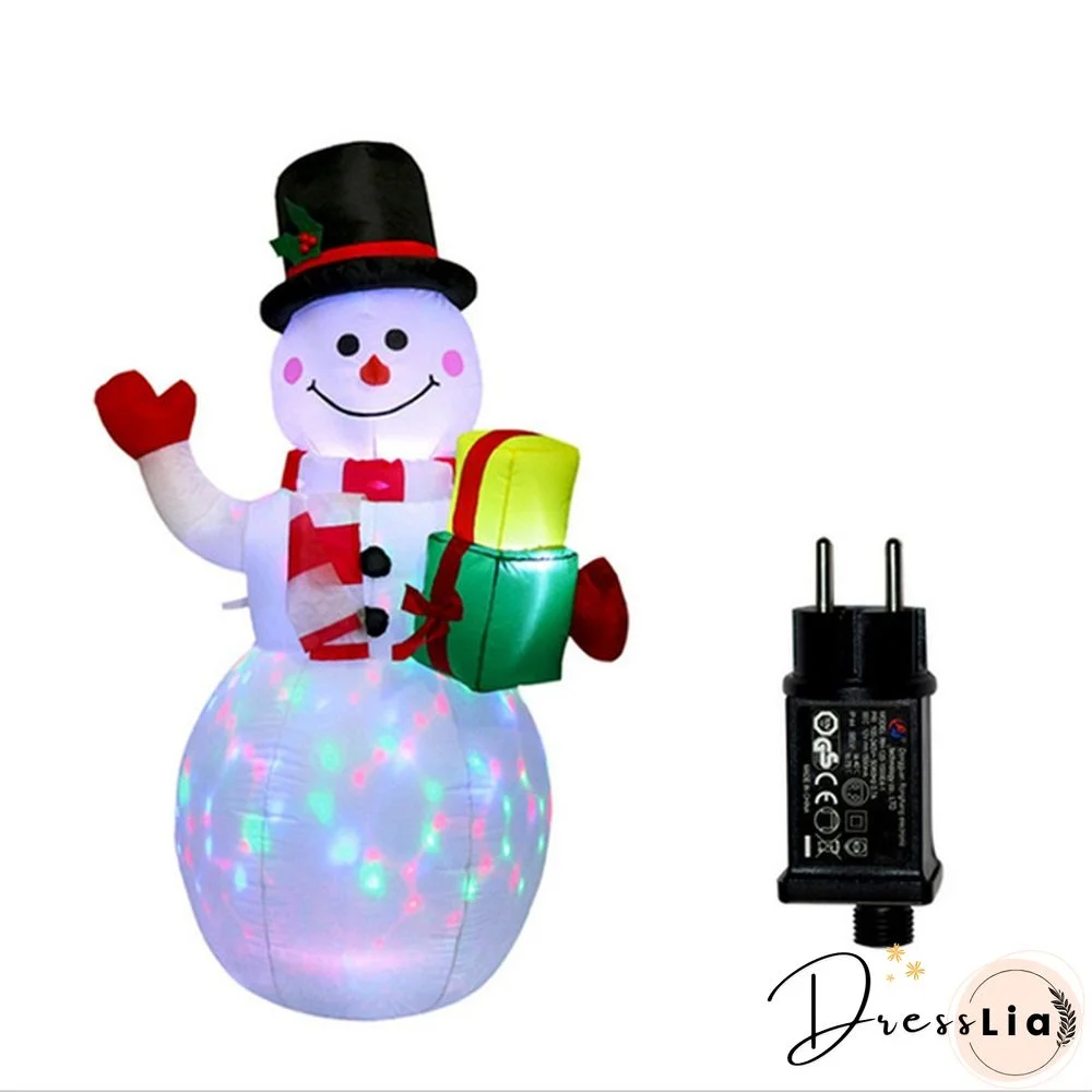 1.5m Christmas Inflatable Snowman Doll LED Night Light Figure Garden Toys Party Christmas Decorations New Year