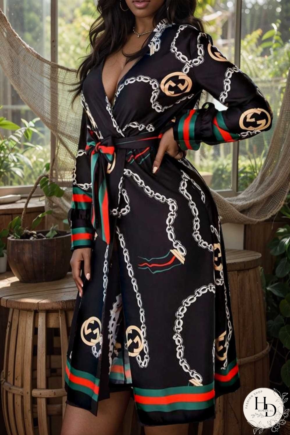 women s dresses deep v neck printed lace long sleeve dress