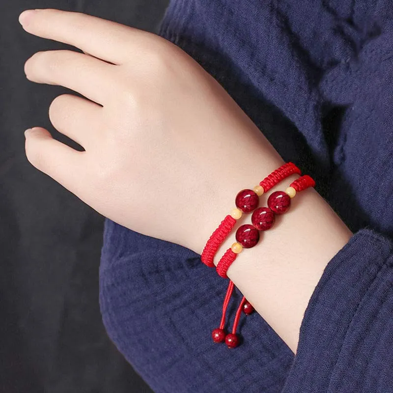 Cinnabar Blessing Red String Bracelet For Kids