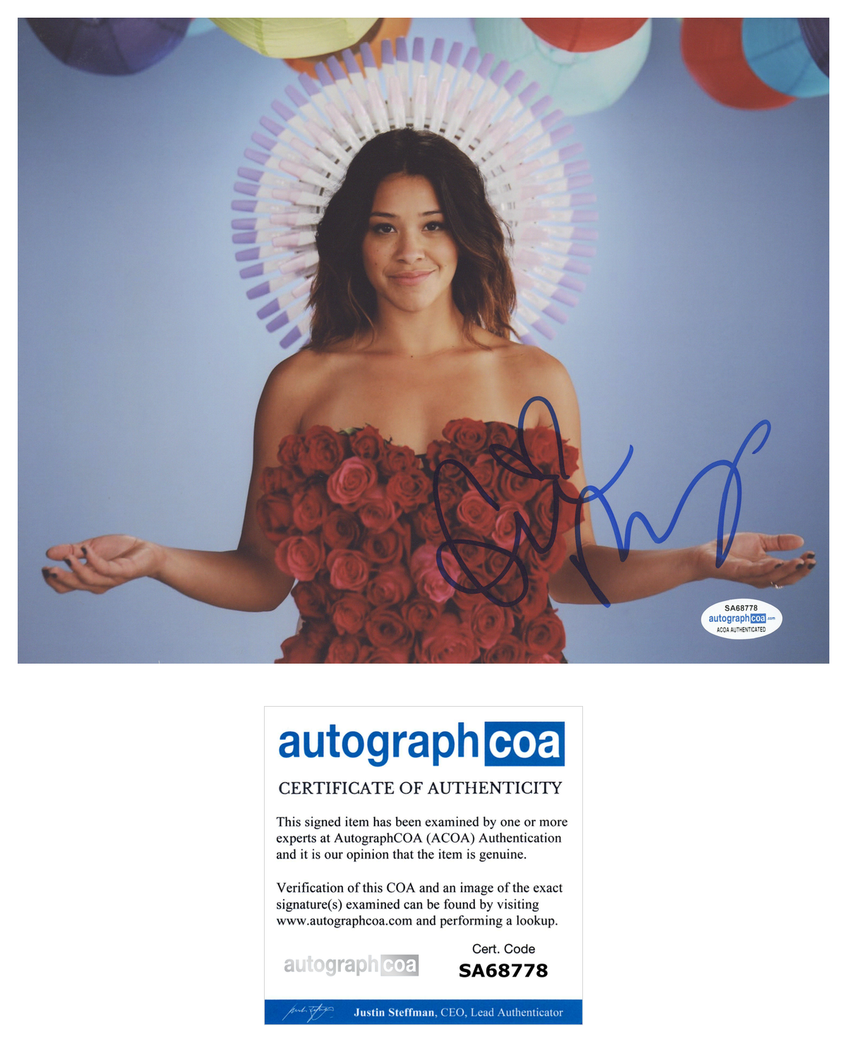 Gina Rodriguez Signed Autographed 8x10 Photo Poster painting Jane The Virgin Actress ACOA COA