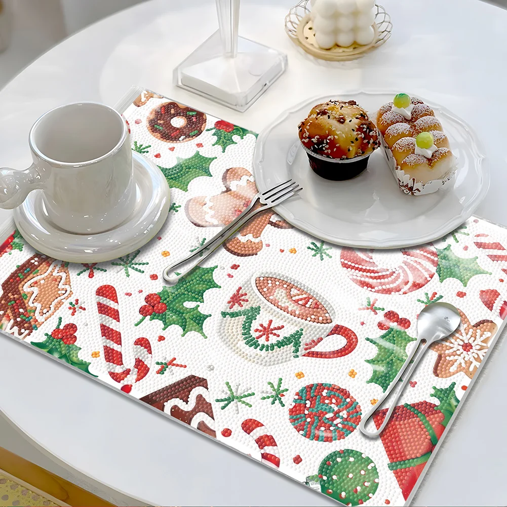 DIY Christmas Diamond Painting Placemats DIY Diamond Dot Kits for Home Decor