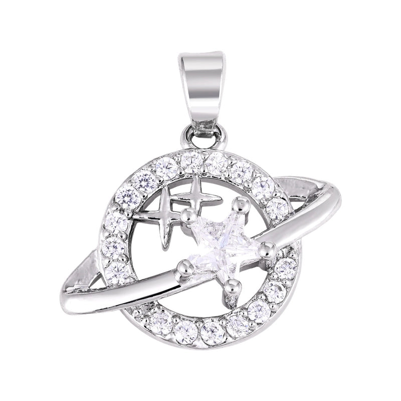 1 Piece Copper Zircon Four Leaf Clover Round Heart Shape Pendant Jewelry Accessories