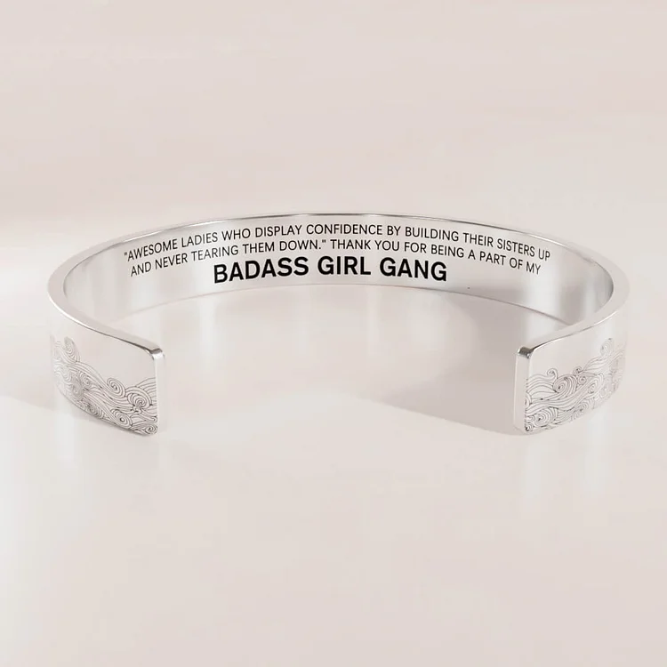 For Friends - Thank You For Being A Part Of My Badass Girl Gang Wave Cuff Bracelet