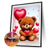 Diamond Painting-DIY Full Round Drill Flower Heart Bear