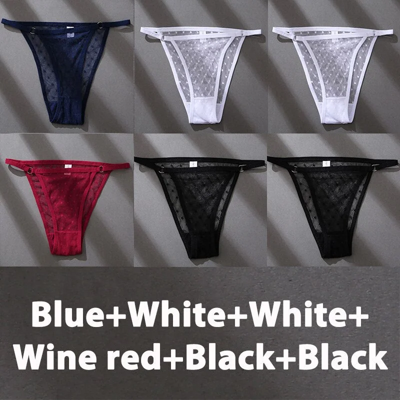 6PCS/Set Finetoo Panties Women's Perspective Panties Sexy Underwear Lace Panties Female Lingerie Briefs Intimate Plus Size M-XXL