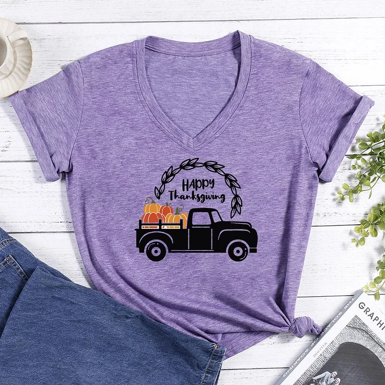 Happy Thanksgiving V-neck T Shirt