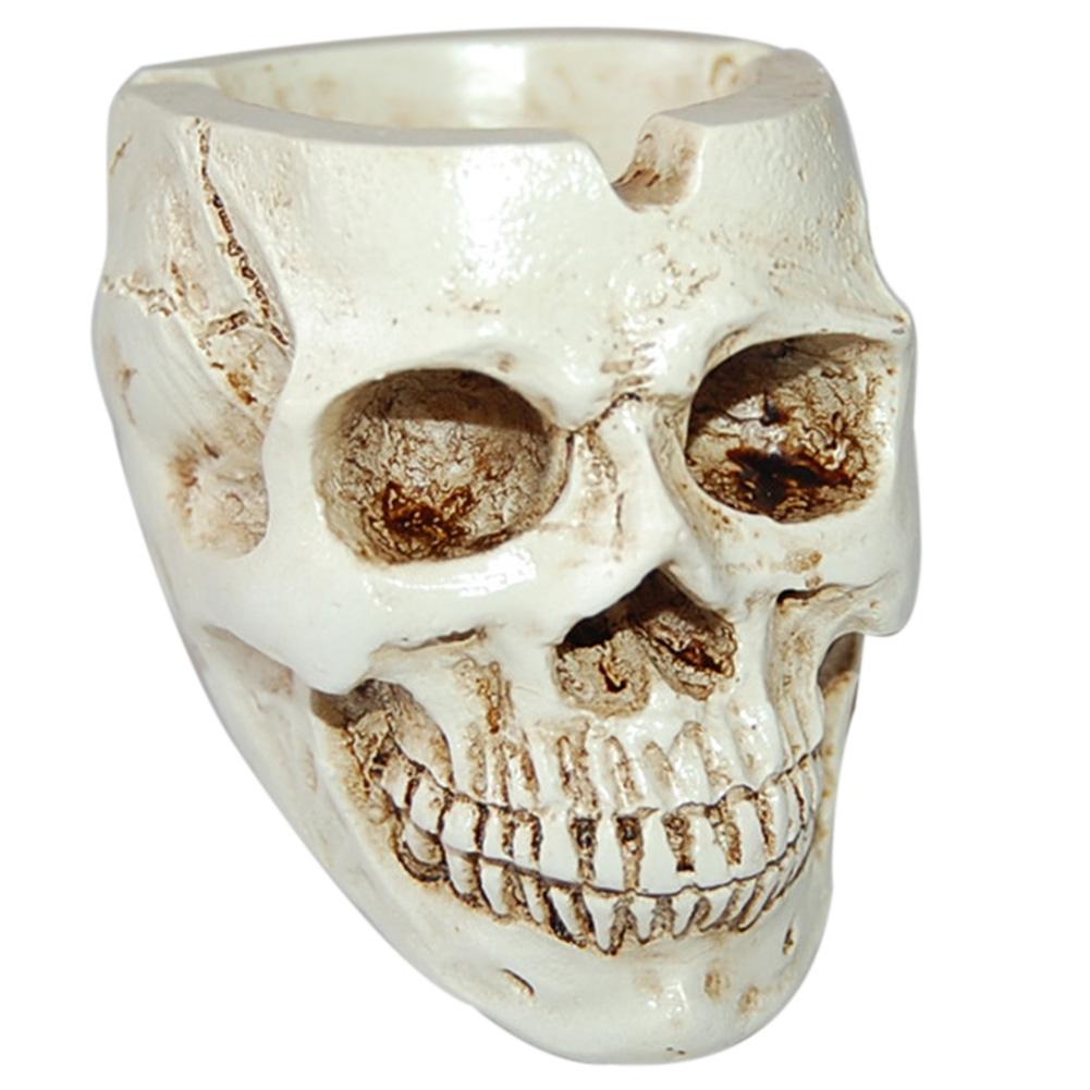 Skull Shaped Resin Ashtray Container Halloween Props Household Ornament