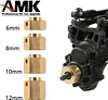 AMK 4pcs Heavier Brass 6x12mm Wheel Hex Extended Adapter for RC Crawler TRX4 TRX-4 1/10 RC Hex Wheel Hubs Adapters (4pcs 6MM Wheel Hex Extended Adapter)