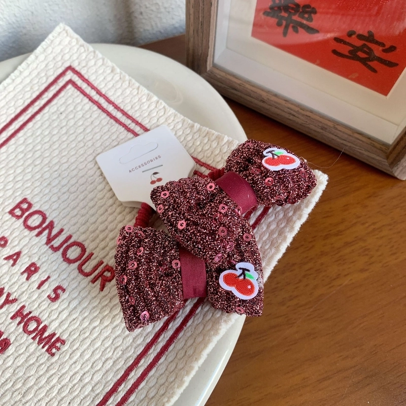 Cute Sweet Women’s Plaid Heart Shape Cloth Hair Tie