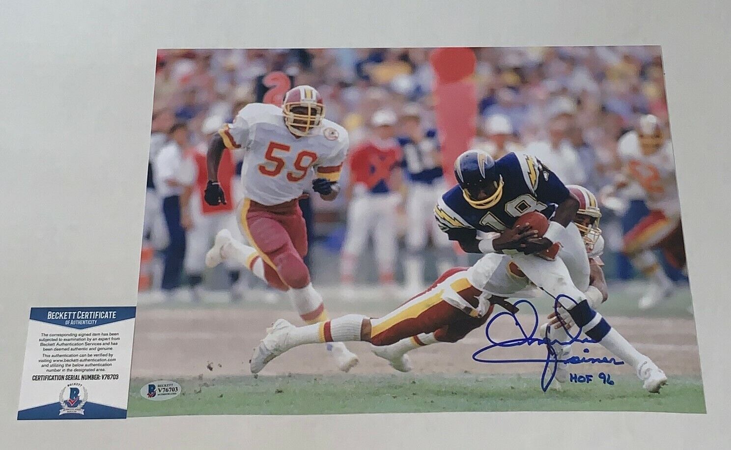 Charlie Joiner signed San Diego Chargers Oversized Photo Poster painting W/ HOF BAS Beckett
