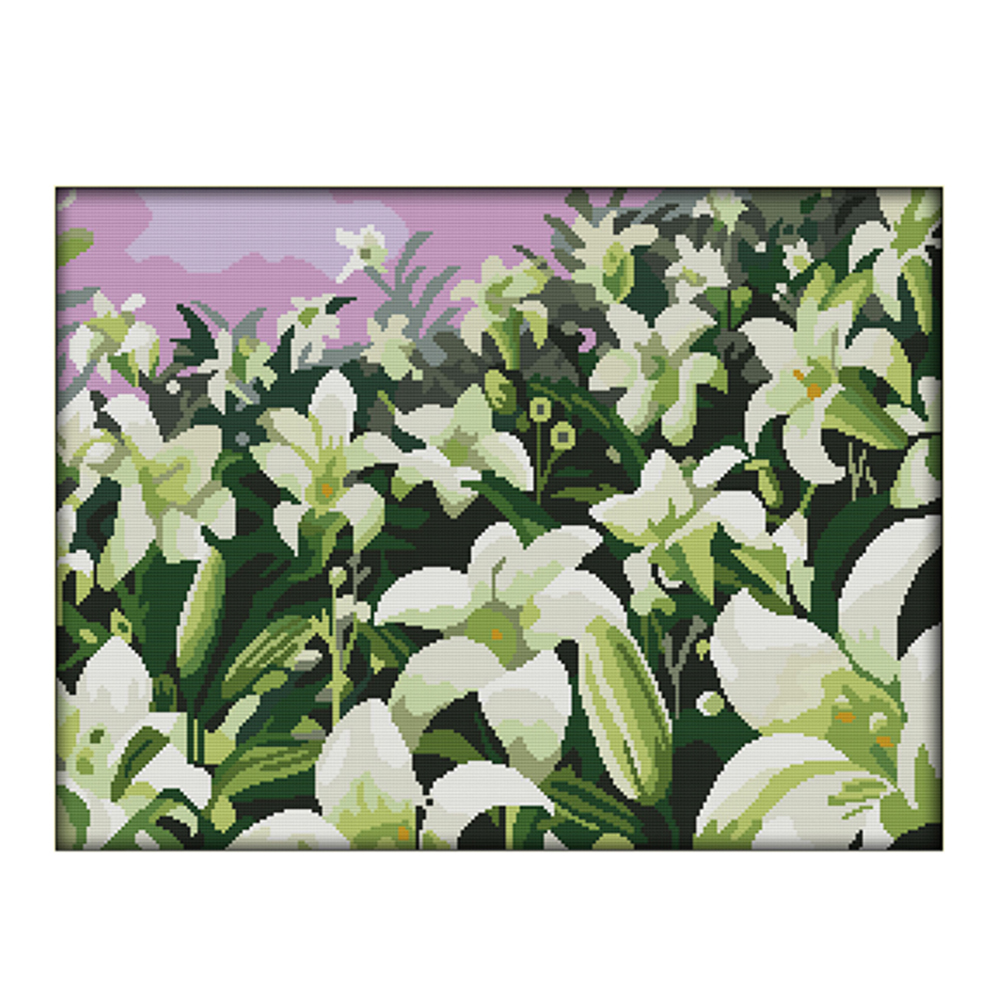 

54*43CM - 14CT Stamped Cross Stitch-Flowers Series, 501 Original