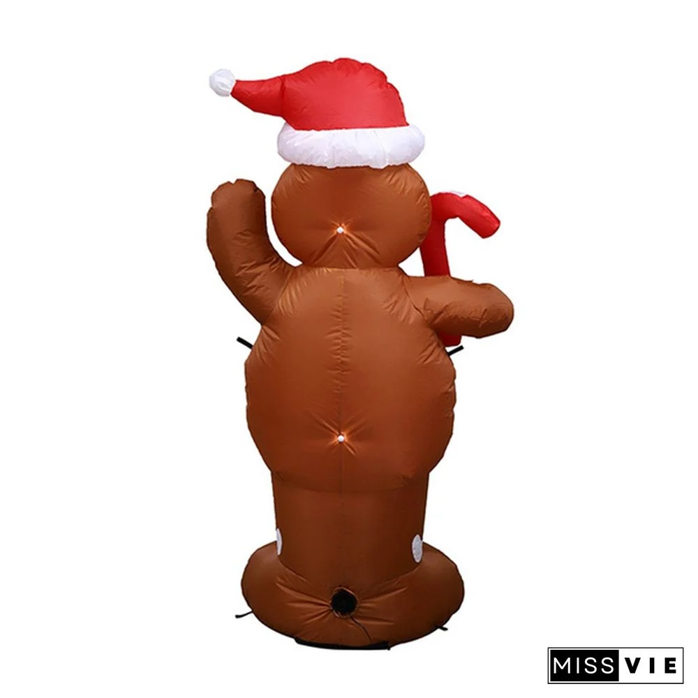 1.5M PartyForYou 8FT Inflatable Christmas Santa Claus Airblown Gingerbread Man Decoration Light Up Outdoor Yard Garden Xmas