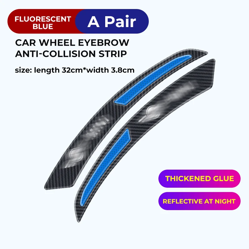 Car wheel eyebrow carbon fiber reflective warning sticker
