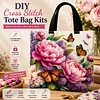 Peony Butterfly-11CT DIY Stamped Cross Stitch Shopping Bag 40*40cm/15.75*15.75in tapestrymarket