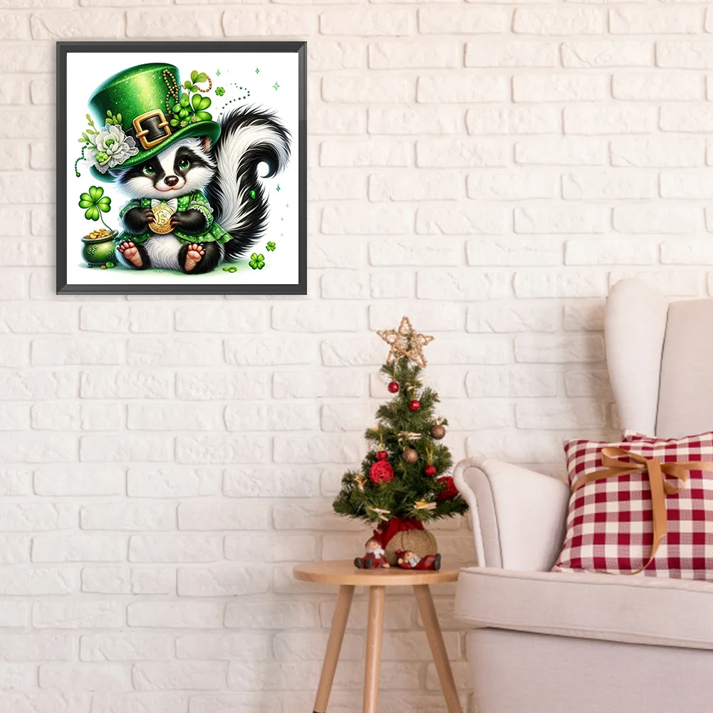 Diamond Painting - Full Round Drill - Lucky Skunk(Canvas|30*30cm)