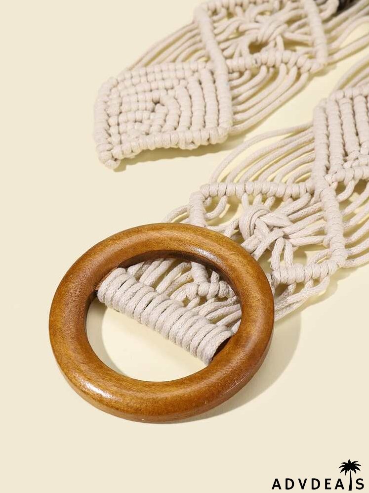 Bead Decor Woven Belt
