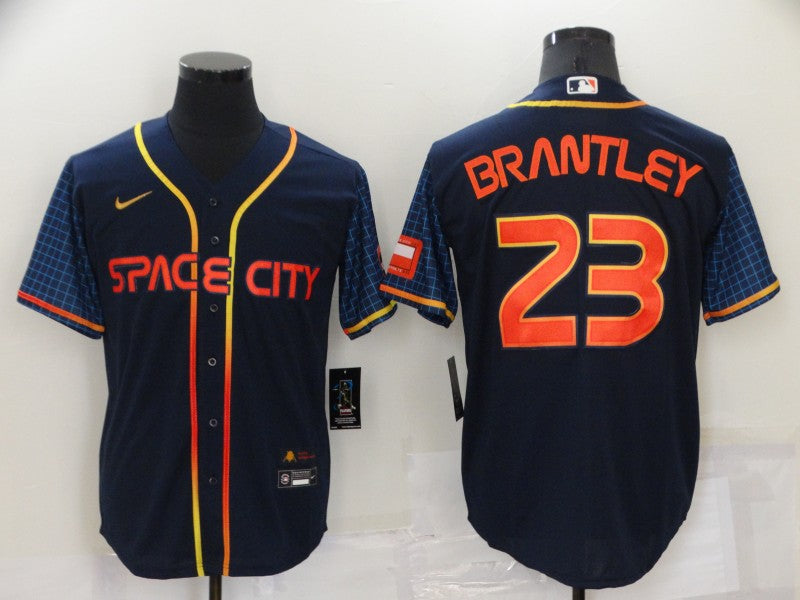 Men's Houston Astros Michael Brantley #23 Navy Space City Jersey mysite