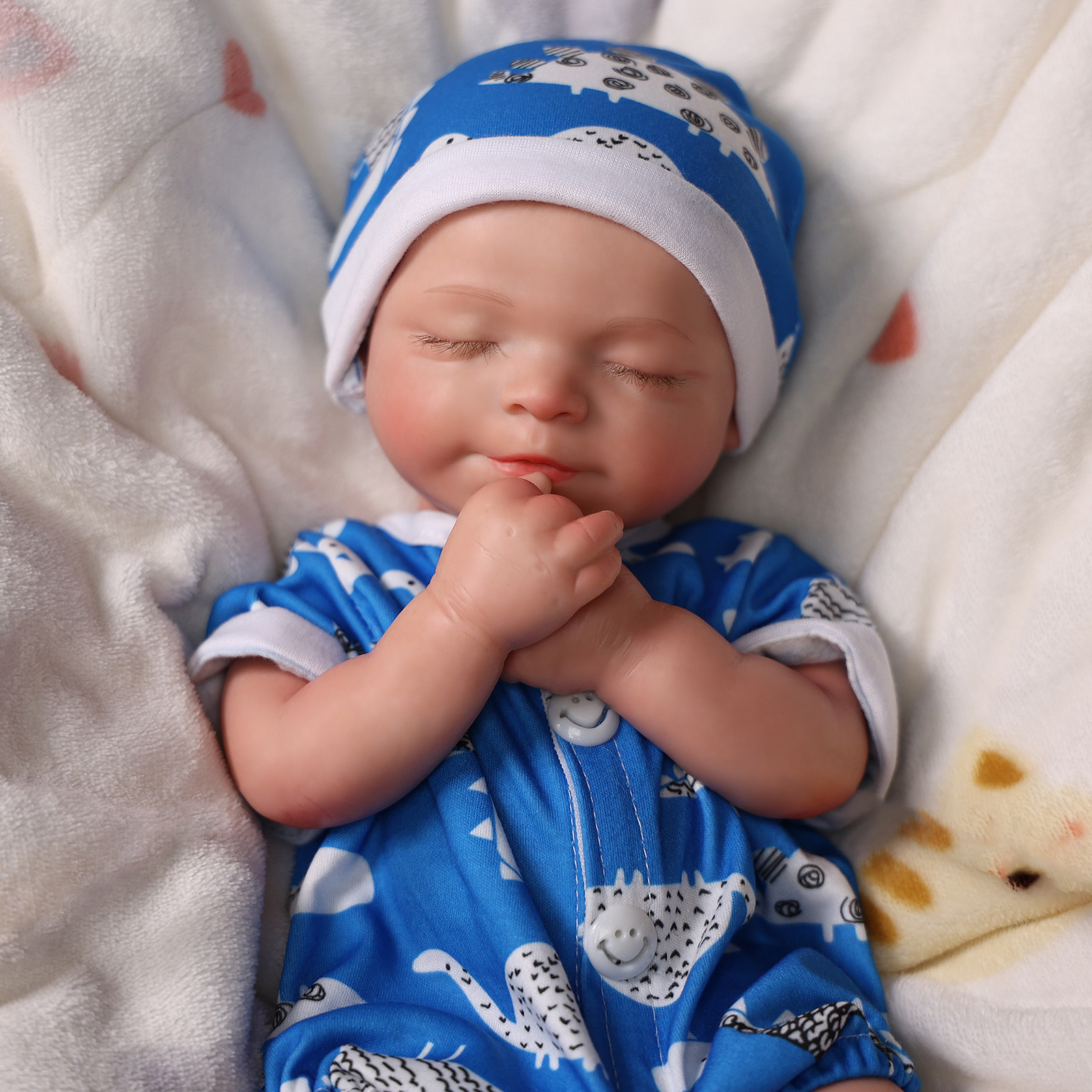 Babeside Ruby 16'' Realistic Silicone Sleeping Baby Little Infant Boy Best Gift for Kids Boy-16 Inches