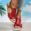 Gioiacombo&trade; Sandali con zeppa con fibbia stile romano da donna