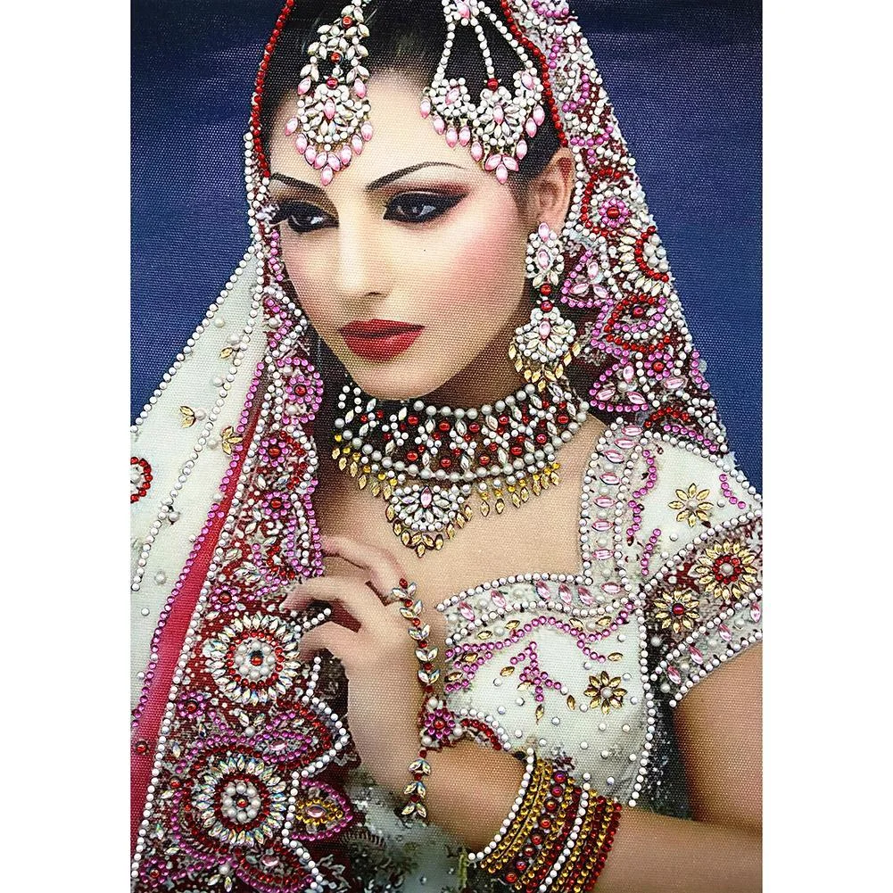 Special-shaped Crystal Rhinestone Diamond Painting - Indian Beauty(30*40cm)