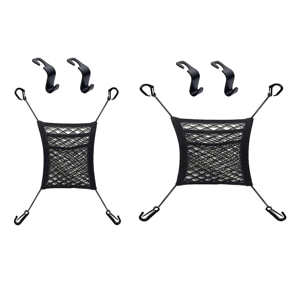 

2pcs 3-Layer Car Mesh Net Storage Elastic Organizer Between Seats (25x30cm), 501 Original