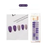 Wearing Matte Nails Dual Colors Shimmers 24pcs