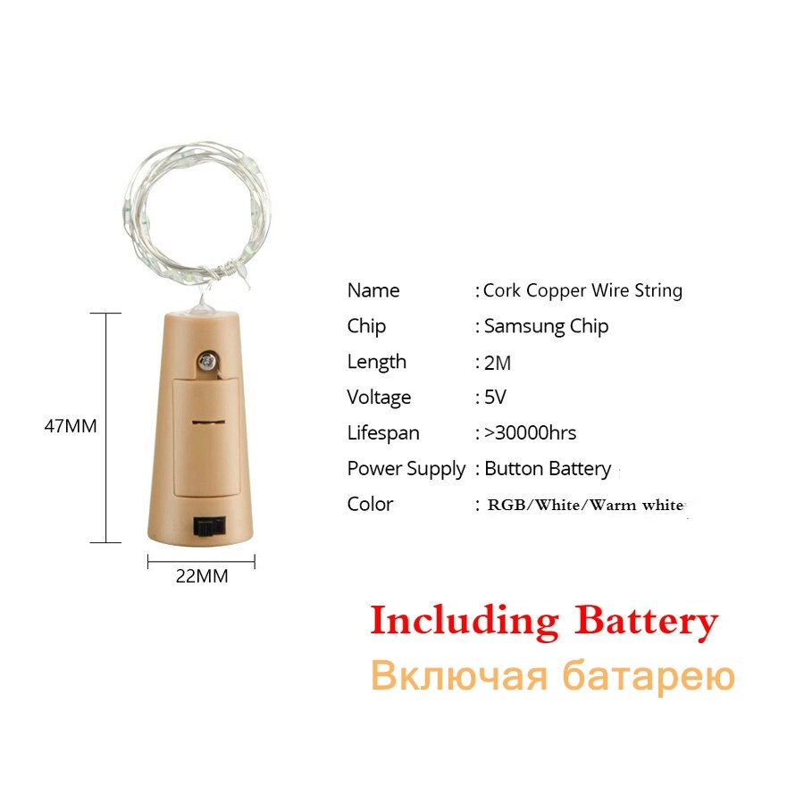 Tegooe LED Wine Bottle Cork String Lights - Copper Wire Fairy Decor