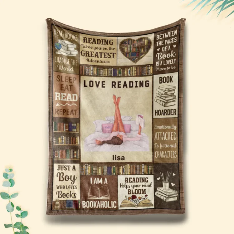 My Reading Blanket I Am A Bookaholic - Gift For Book Lovers, Gift For Kid - Personalized  Blanket