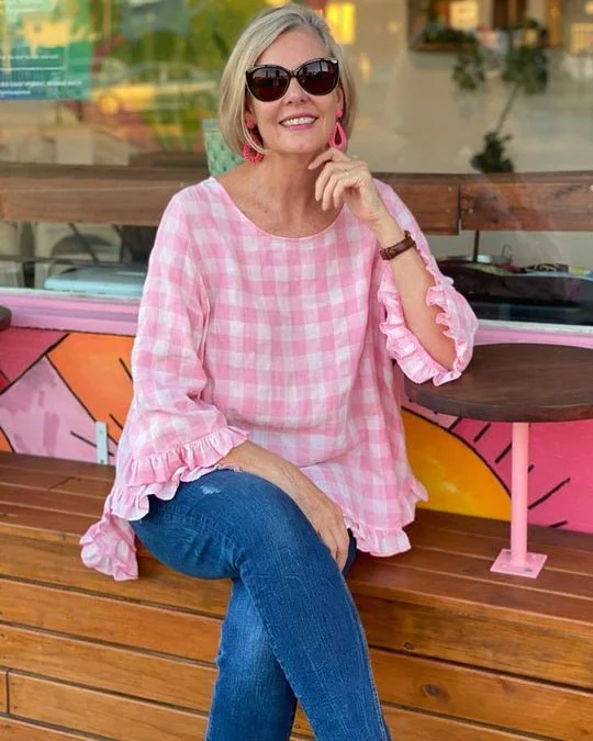 Pink Plaid T-shirt VangoghDress